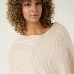 Cream Poncho CRDela Knit beige