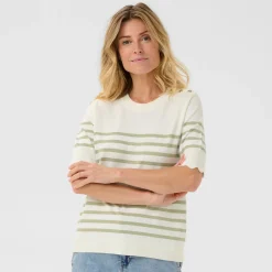 Cream Pullover CRVillea Striped Knit Blouse beige