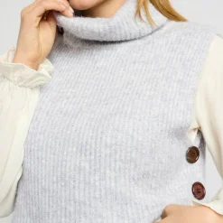 Cream Pullunder CRStarfi Short Knit Slipover grau