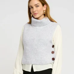 Cream Pullunder CRStarfi Short Knit Slipover grau