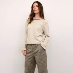 Cream Shirt CRVillea Knit Blouse beige New