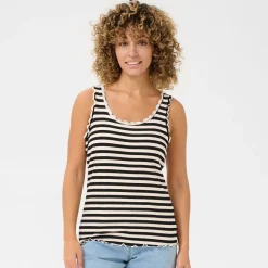 Cream Top CRRibba Stripe Top schwarz Hot