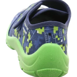 Fischer Markenschuh Hausschuh Fußball blau Clearance