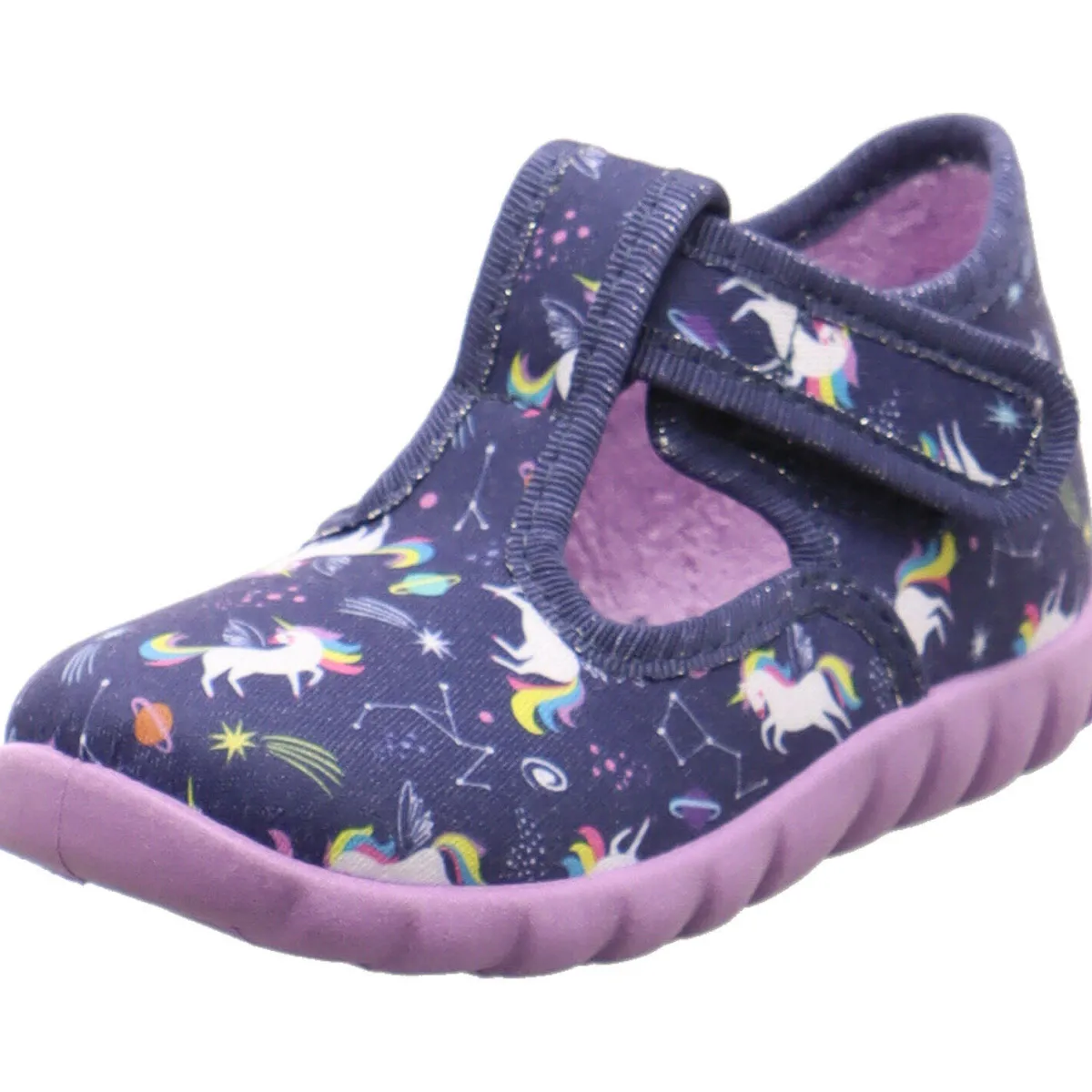 Fischer Markenschuh Hausschuh Flexi lila Discount