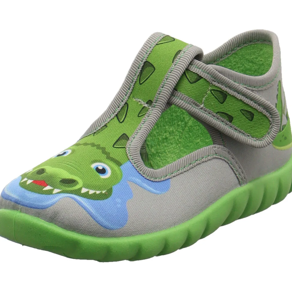 Fischer Markenschuh Hausschuh Krokodil grau Hot