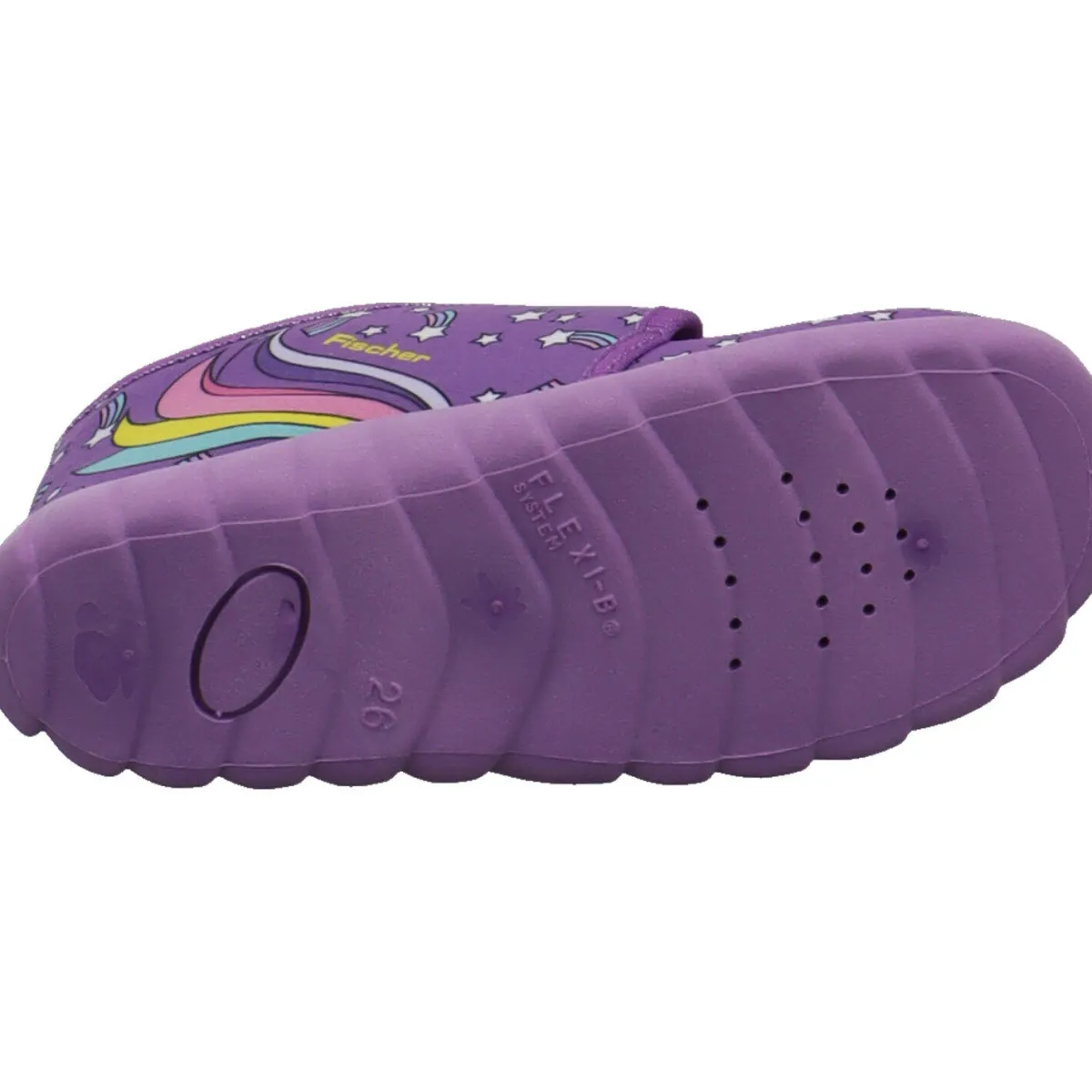 Fischer Markenschuh Hausschuh Flexi lila Discount
