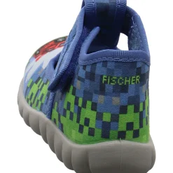Fischer Markenschuh Hausschuh Auto blau Clearance