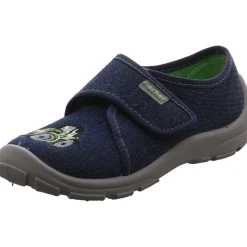 Fischer Markenschuh Hausschuh Traktor blau New