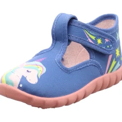 Fischer Markenschuh Hausschuh Einhorn blau Discount