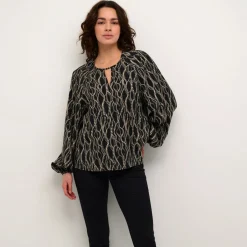 Kaffe Bluse KAdunora Blouse schwarz Sale