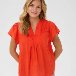 Kaffe Bluse KAkarli Blouse rot Sale