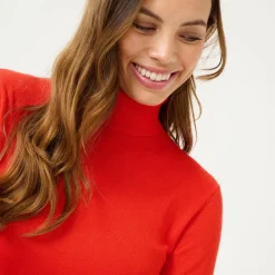 Kaffe Pullover Astrid Roll Neck rot Discount