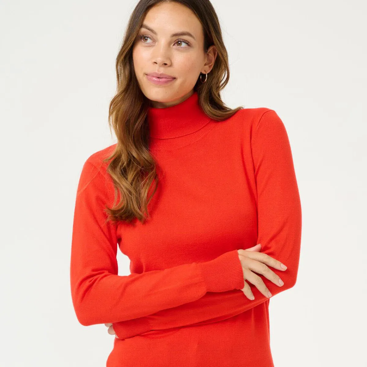 Kaffe Pullover Astrid Roll Neck rot Discount