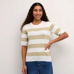 Kaffe Pullover KAlizza Stripped Knit grau Sale