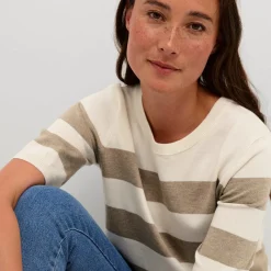 Kaffe Pullover KAlizza Striped Knit beige Clearance
