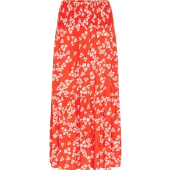 Kaffe Rock KAmaxi Smock Skirt rot Hot