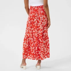 Kaffe Rock KAmaxi Smock Skirt rot Hot