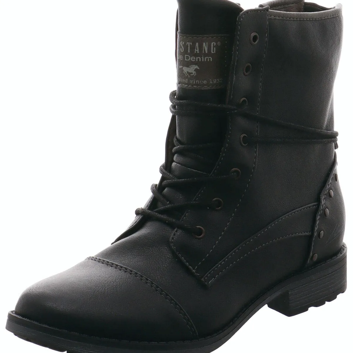 Mustang Schnürstiefelette schwarz Sale
