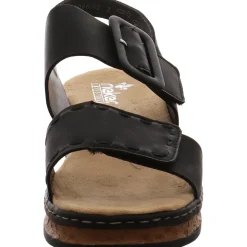 Rieker Keilsandalette schwarz Outlet