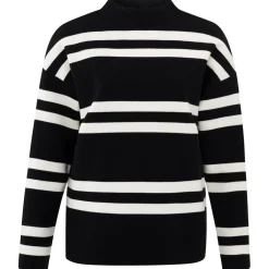 Yaya Pullover schwarz/weiß Hot